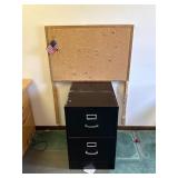 Metal Filing Cabinet & Cork Board