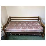 Wood Daybed w Trundle & Mattress