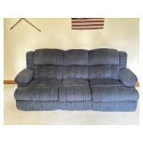 Reclining Blue Cloth Sofa