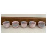 Pink Floral Design Stoneware Cups