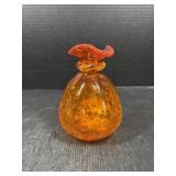 Hand Blown Glass Orange Pitcher