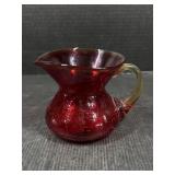 Red Glass Decorative Pitcher