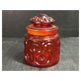 Amberina Glass Moon and Stars Jar
