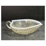 White Trim Hob Knob Leaf Shaped Dish