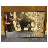 Vintage Mirror Flaming Wall Art