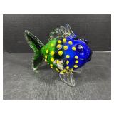 Colorful Hand Blown Art Glass Fish Figure