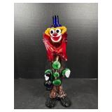 Hand Blown Art Glass Clown Figure