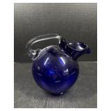 Cobalt Blue Glass Pitcher