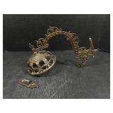 Antique Ornate Cast Iron Wall Mount Swing Arm For