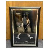Framed Johnnie Walker Mirror Bar Sign