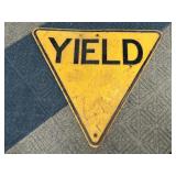 Vintage Metal Yield Traffic Sign