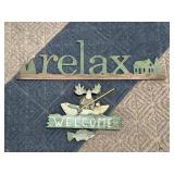 Relax Wall Decor & Moose Welcome Sign Set