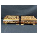 2 Handmade Floral Design Jewelry boxes