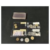 Foreign Currency and Empty Coin Sleeves