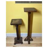 2 Vintage Wooden Plant Stands