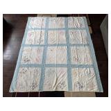 Vintage Butterfly Embroidered Hand Quilted Quilt