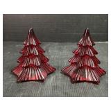 Vintage Red Glass Christmas Trees