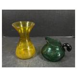 Yellow & Green Glassware - Crack in green