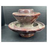 Large Brown Porcelain Power Line Insulator