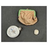 Compass, Coin Purse, and Small Pendant