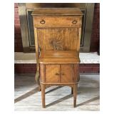 Vintage Oak Sewing Cabinet & Side Stand