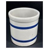 R.R.P. Co. Blue Band Stoneware Crock