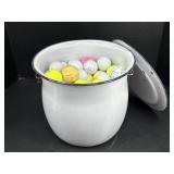 Enamelware Bucket of Golfballs
