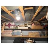 Shelf of Christmas decor and more