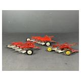 3 Tru Scale Farm Plows - 1960