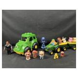 Tomy John Deere tractor with characters and more
