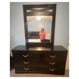 Espresso Presswood Dresser with Mirror
