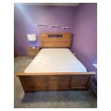 Queen Bed Frame with Mattress - See Photos
