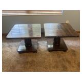 2 Wood side tables