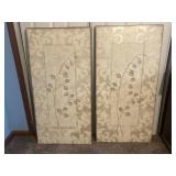 2 "Silver Branches" Canvas Wall Art Panels