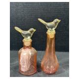 Pink glass bird bottle Stoppers