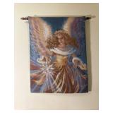 Angel tapestry and wreath