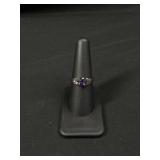 Sterling Silver Amethyst & Marcasite Ring