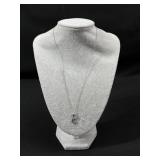 Sterling Silver Diamond Accent "C" Necklace