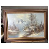 Large Snowy Mountain Art Work