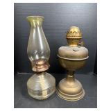 2 Vintage Kerosene Oil Lamps
