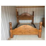 Queen Size Pine Poster Bed Frame