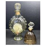 2 Decorative Glass Bottles with Stoppers