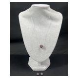 Sterling Silver Rhinestone necklace and earrings