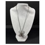 Spider Silver Plated Necklace