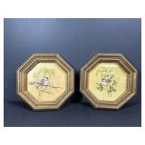 2 Vintage Bird Wall Decorations