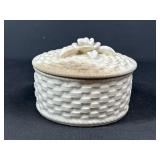 Stoneware Flower Basket Candy Dish