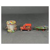 Vintage Tin Toy Christmas Ornaments