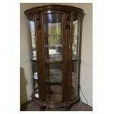Curved Lighted Curio Cabinet