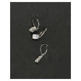 Sterling Silver CZ Drop Earrings