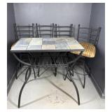 Tile Top Pub Table with 4 Swivel Bar Stools